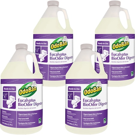 Clean Control Bio-Odor Digester, Gallon Refill, Eucalyptus, 64oz, , PE, PK 4 ODO927062G4CT